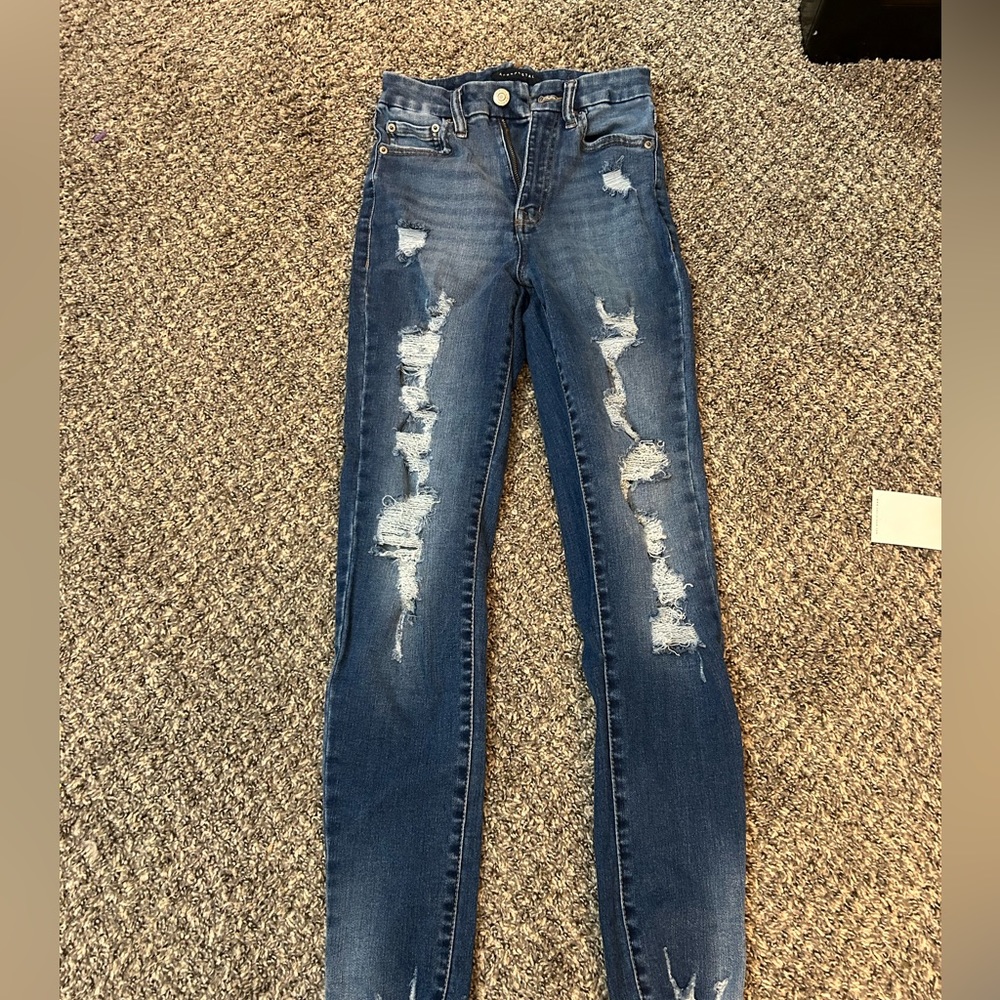 Size 0 Regular Aeropostale High Rise Skinny Ripped Jeans